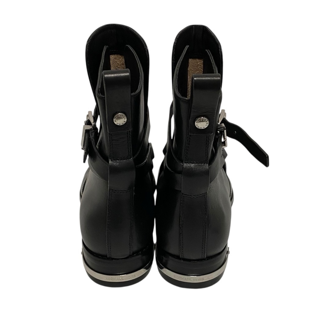 Michael Kors Solid Black Leather Ankle Boots - image 2